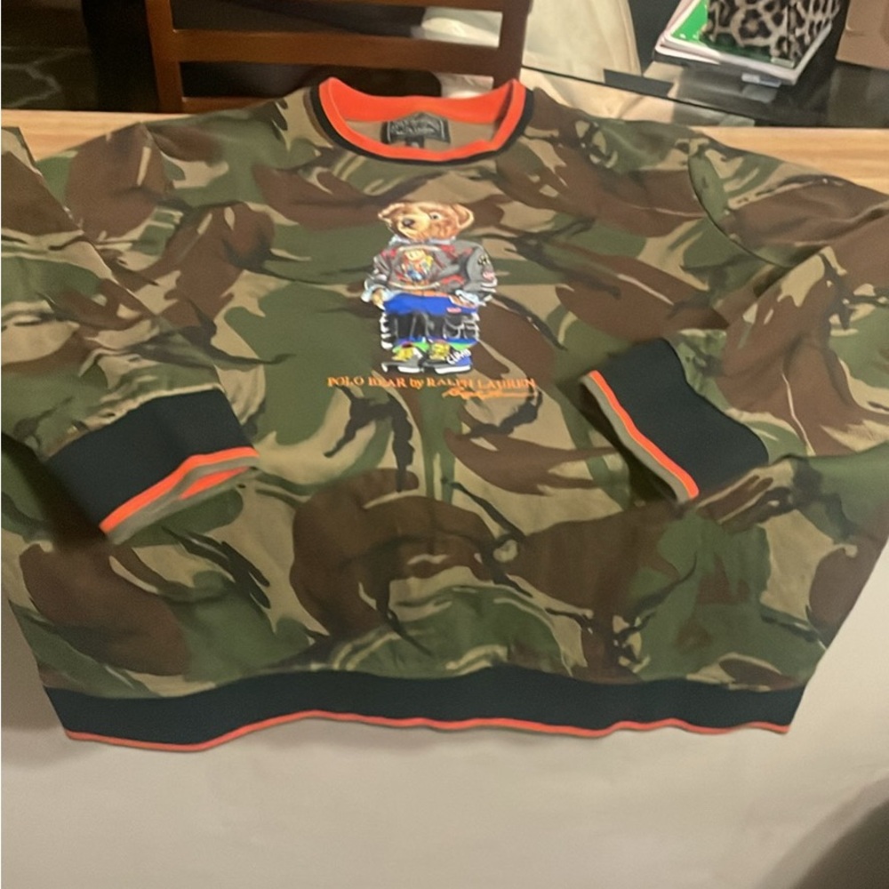 Ralph Lauren men’s Camo Bear Sweatshirt - Green and Brown